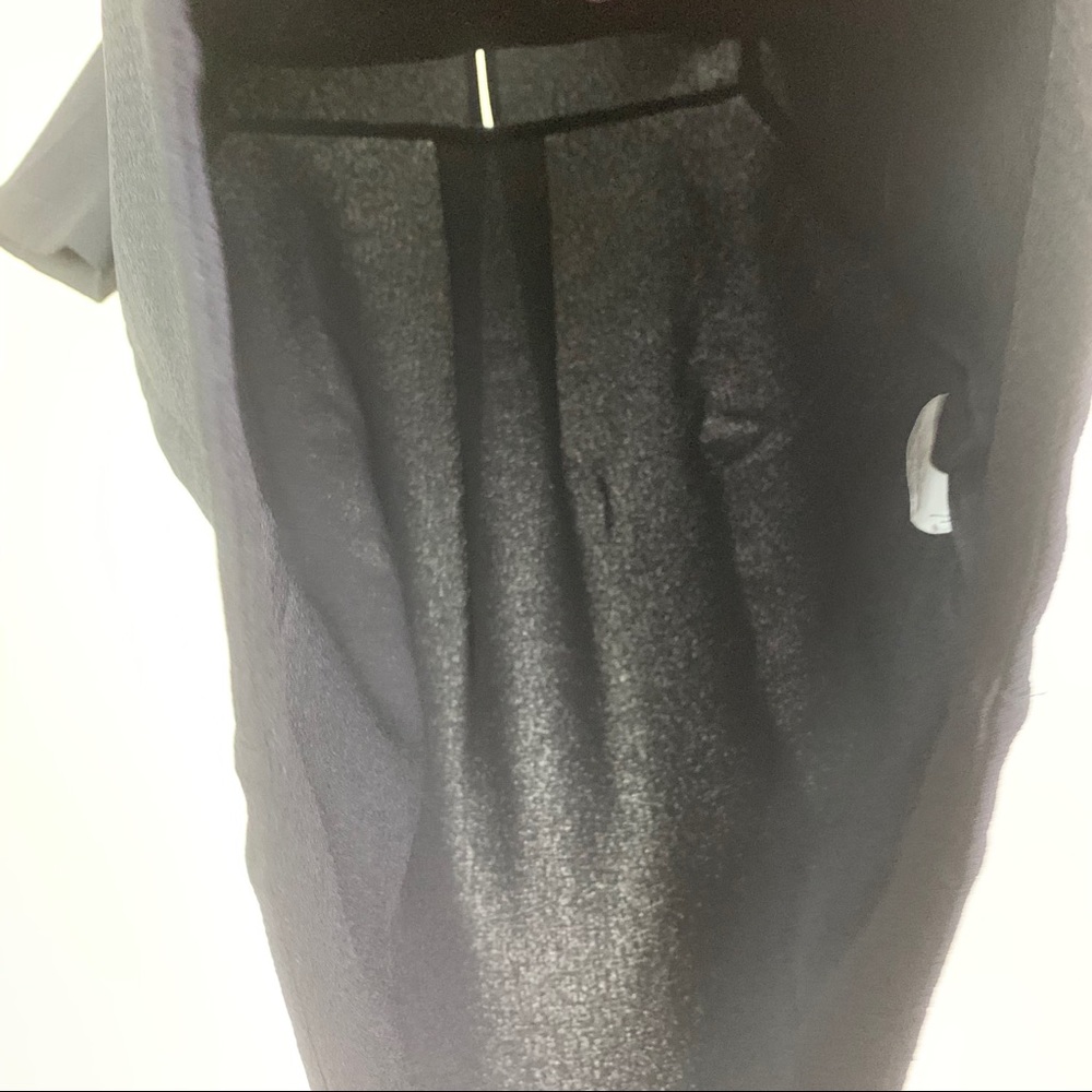 Madewell Leather Trim Tailored Tee Black Blouse - Picture 7 of 16
